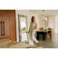 Suna 35 in. x 79 in. Natural Stone Marble Rectangular Framed Mirror