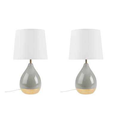 Ensemble de 2 lampes de table en céramique 2 tons Voir ci-dessous