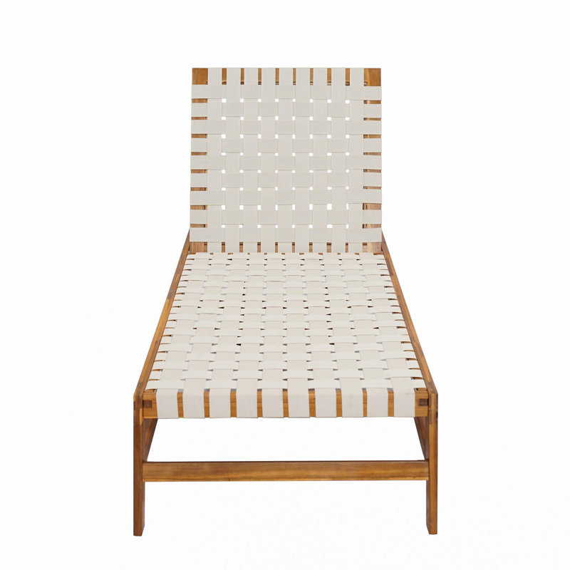 Chaise longue d'extérieur en corde, Blanc / sarcelle