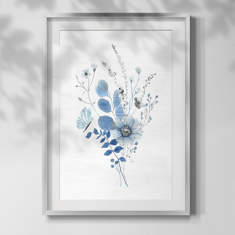 «Ocean Crush I», reproduction encadrée, Blanc, Papier avec cadre argenté