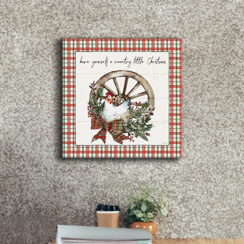  «Holiday On The Farm 5 Plaid» par Anne Tavoletti, art mural sur toile, 18 po x 18 po, H 18 po x l 18 po