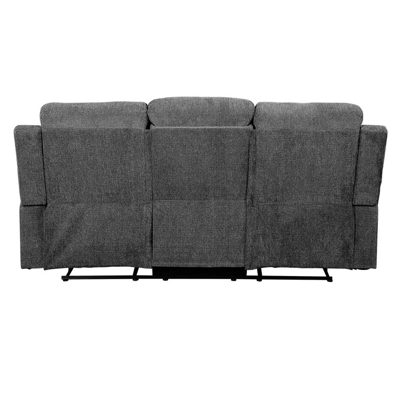 Relaxing 3 Chenille With Reclining And A Convenient Drop Down Table Grey Recliner Design