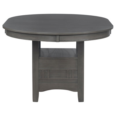 Oval Medium Grey Extension Leaf Dining Table