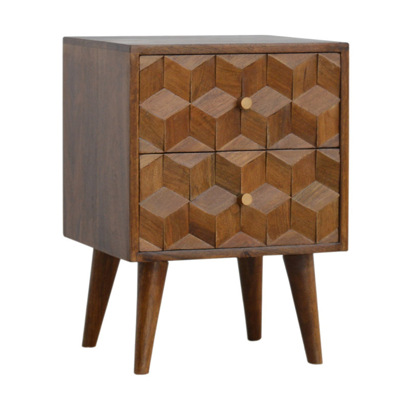 Angelina 42cm W Solid Wood Bedside Table