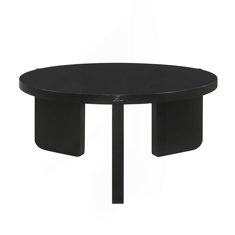 Round Wooden Coffee Table, Black