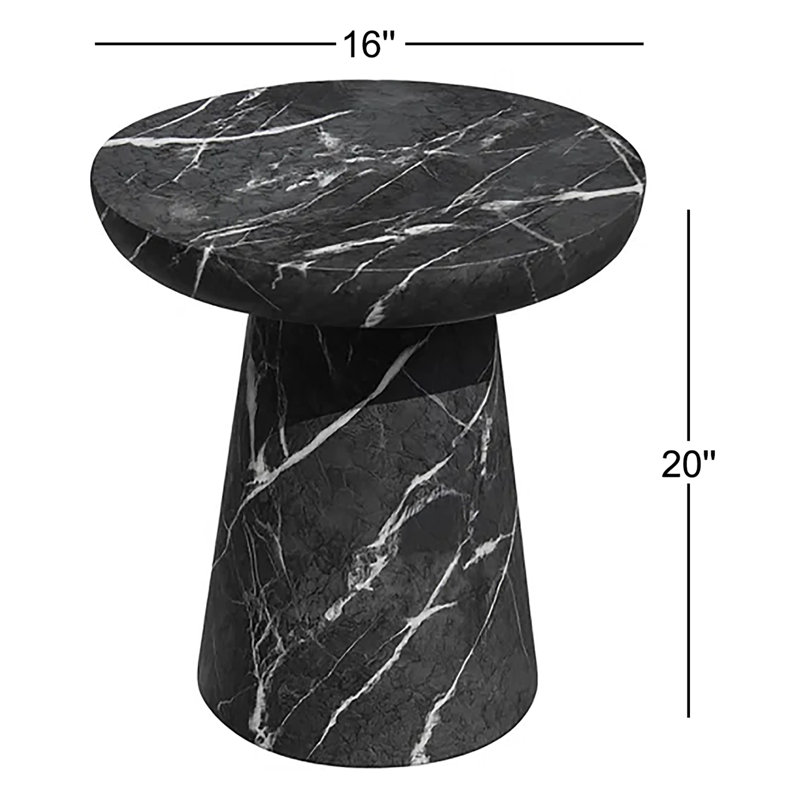 Table d'appoint Zofia, Marbre noir