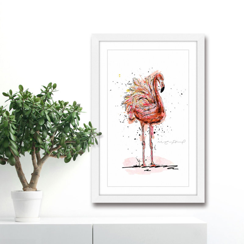 " Flamand " by Marie-Eve Pharand, 12" H x 8" W x 1.5" D, White Framed