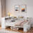 L-shaped Daybed With Storage Cabinets, Shoe Cabinet And Usb Ports-931753026