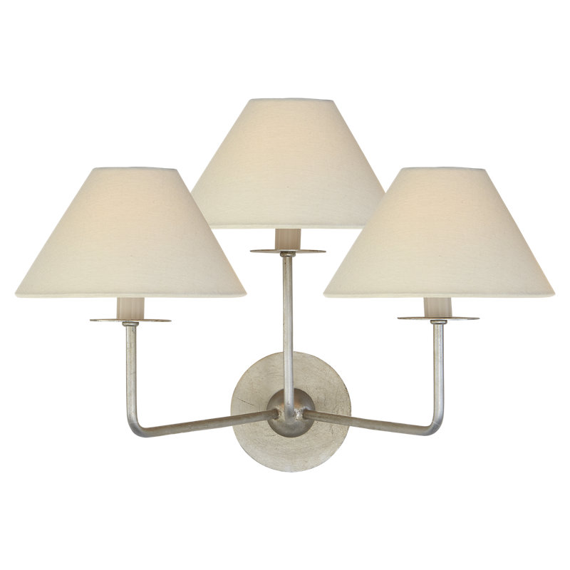 Kelley 3 - Light Armed Sconce, Burnished Silver Leaf