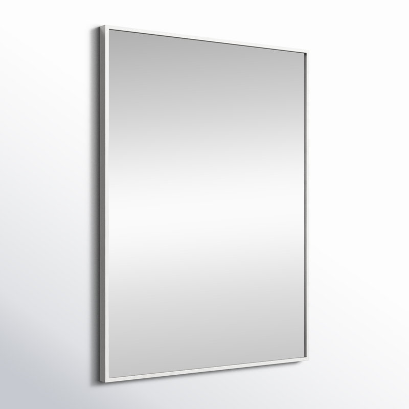 Sabine Metal Rectangle Wall Mirror, 32" x 24", White