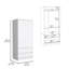 Armoire, garde-robe avec deux tiroirs, tringle, blanc-1377960009