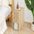 Slim End Table, Narrow Nightstand With 2 Drawers And Open Storage-1097442075