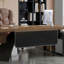 Bureau brun clair + bois massif rectangulaire noir + bureaux en fer-108304471-108304474