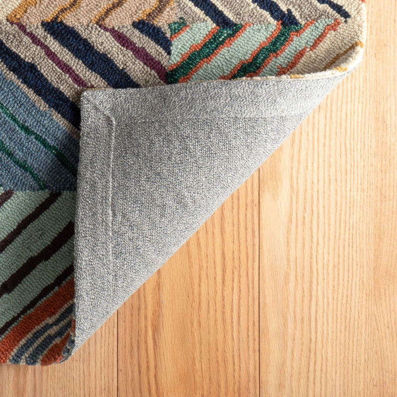 Tapis en laine micro crocheté à la main Potter, Tapis de couloir 2 pi 6 po x 8 pi