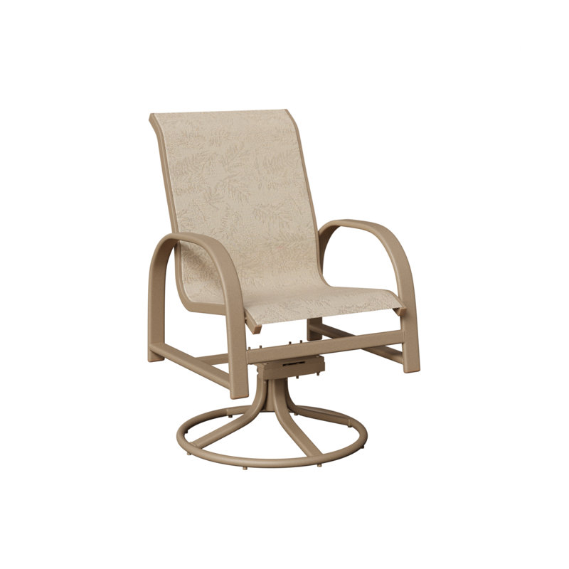 Chaise berçante berçante pivotante Berlin Gardens, Feuillage tropical, Chêne veiné de bois