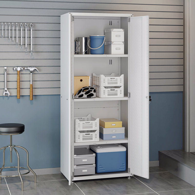 Armoire de garage de 75 po de hauteur, Blanc