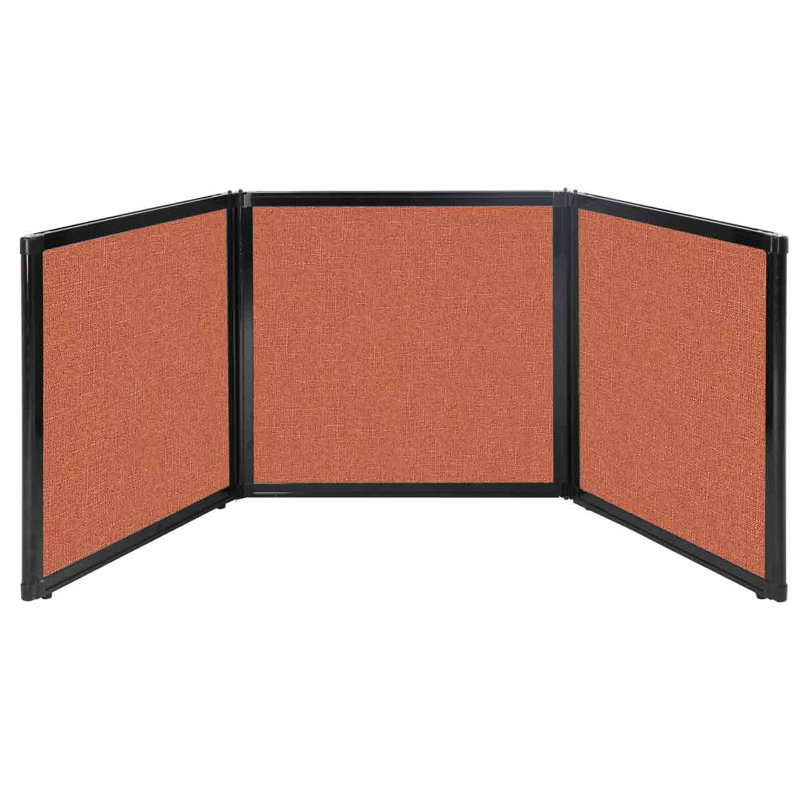 Rectangle 1 Person Partition Desk, 24" H x 78" W x 3" D, Orange