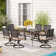 Argyri 7 Pieces Patio Dining Set Metal Dining Table with Swivel Chairs 6 Person Metal Armchairs