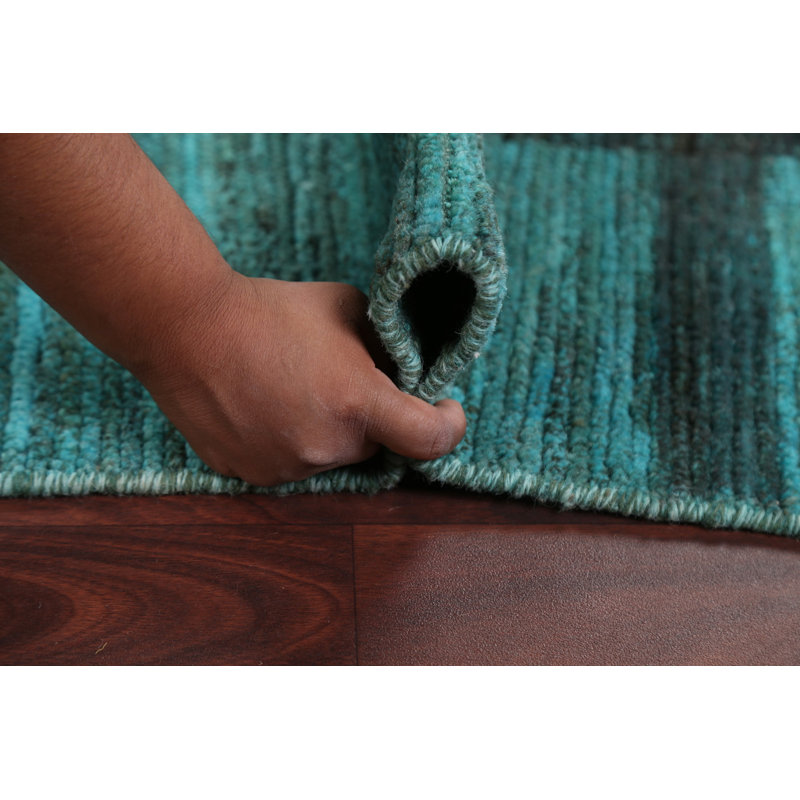 One-of-a-Kind 4'8" X 6'6" New Age Wool Area Rug in Green