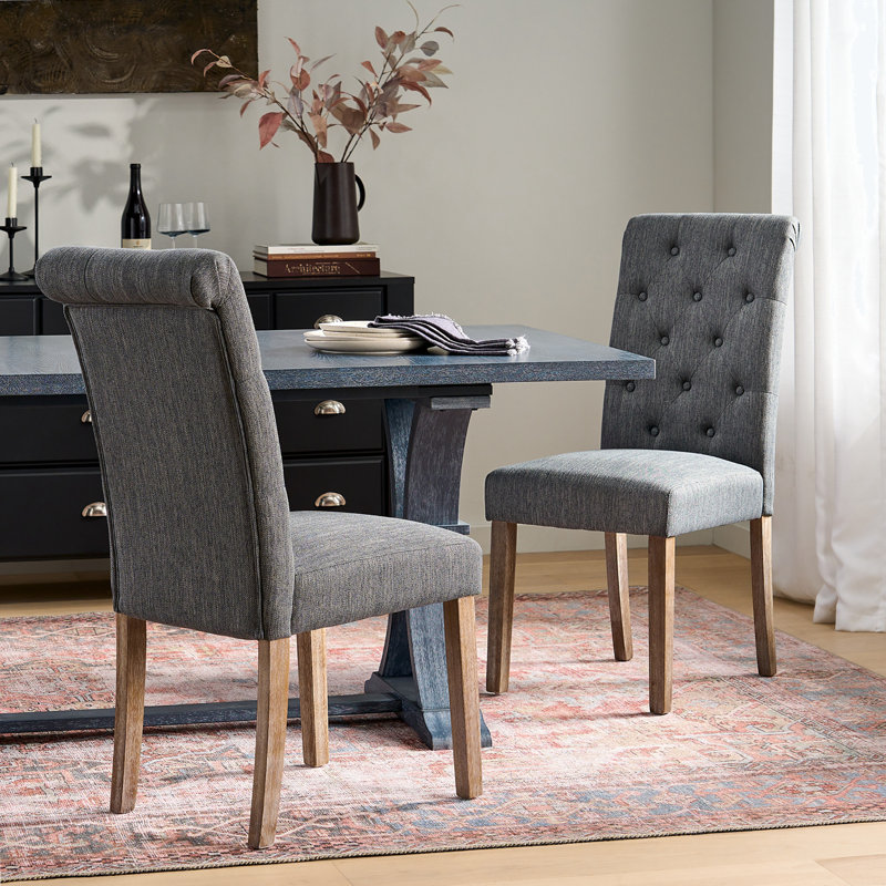 Chaises d'appoint rembourrées en tissu Maurer, Gris anthracite, 2