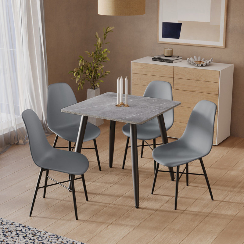 4 - Person Dining Set, Armani Grey, Grey