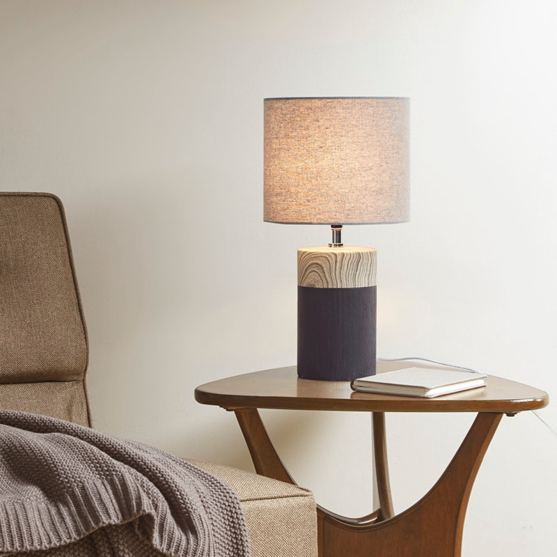Lampe de table en céramique texturée, cordon d'alimentation transparent de 60 po