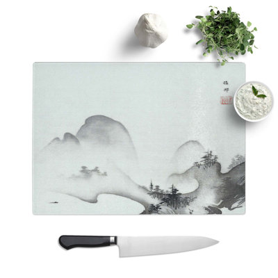 Glass Lake & Mountains by Hashimoto Gaho Chopping Board