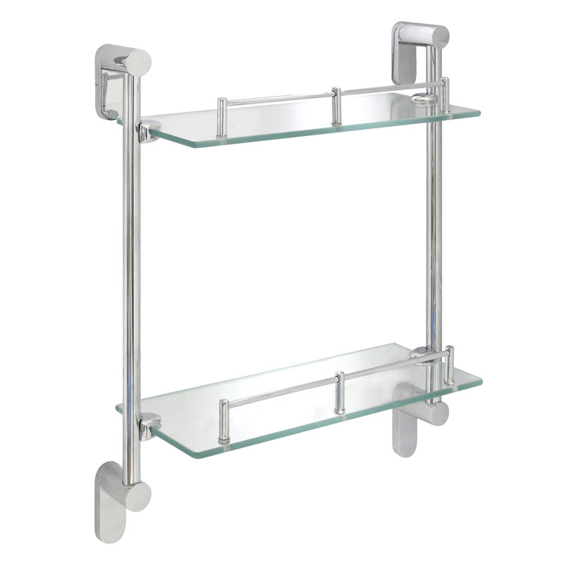Azahel 2 Piece Accent Shelf, Polished Chrome