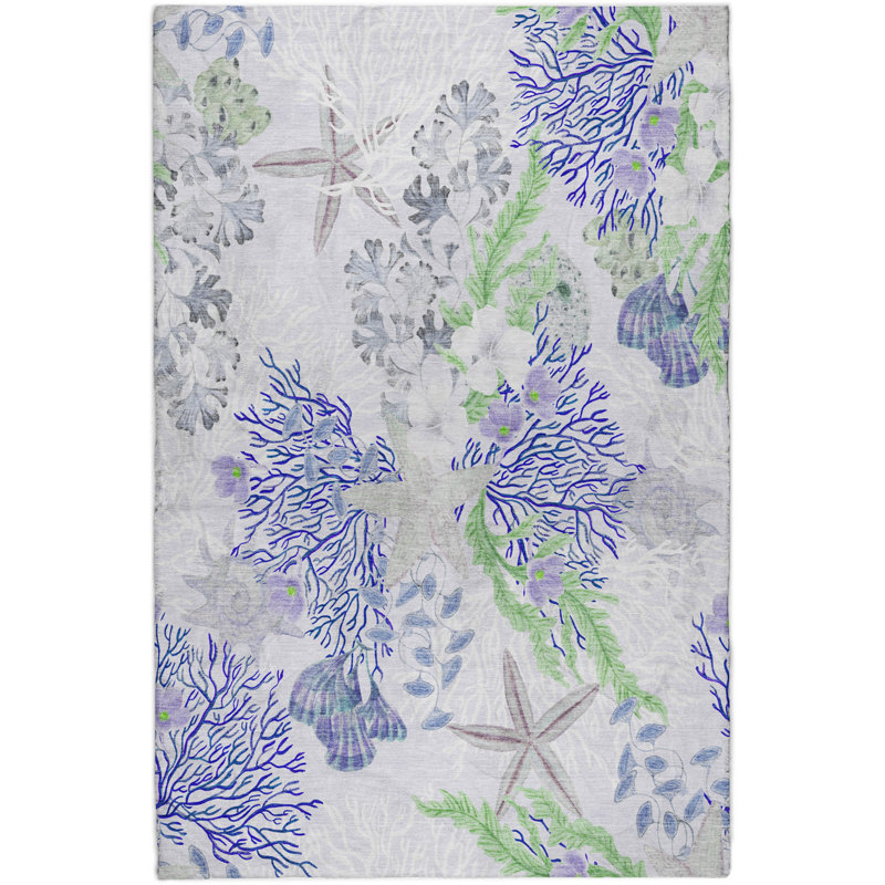 Premium Machine Washable Dream Shag ADS180 Coral Rug, Blue, 9' x 12'