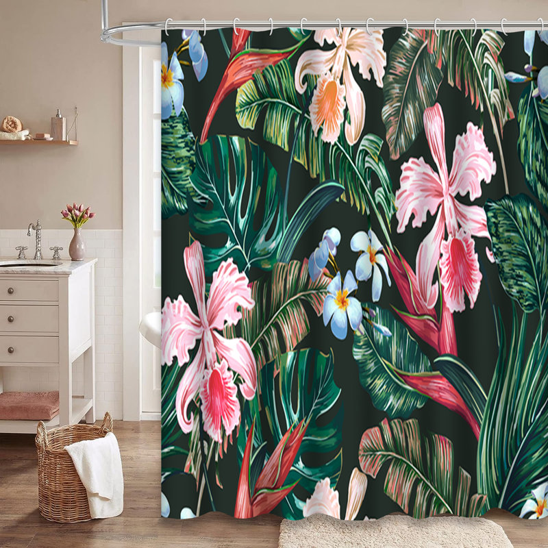 Rideau de douche Tropical, L 72 po x l 78 po