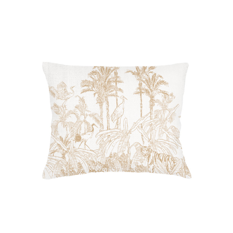Printed Pillows Linen Pillow Cover & Insert, Black, Rectangle 14" H x 40" W, Down Blend