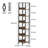 Narrow Bookshelf, 6-Tier Tall Skinny Bookcase, Rustic Industrial Metal Frame Corner Storage Display Shelf-852892387