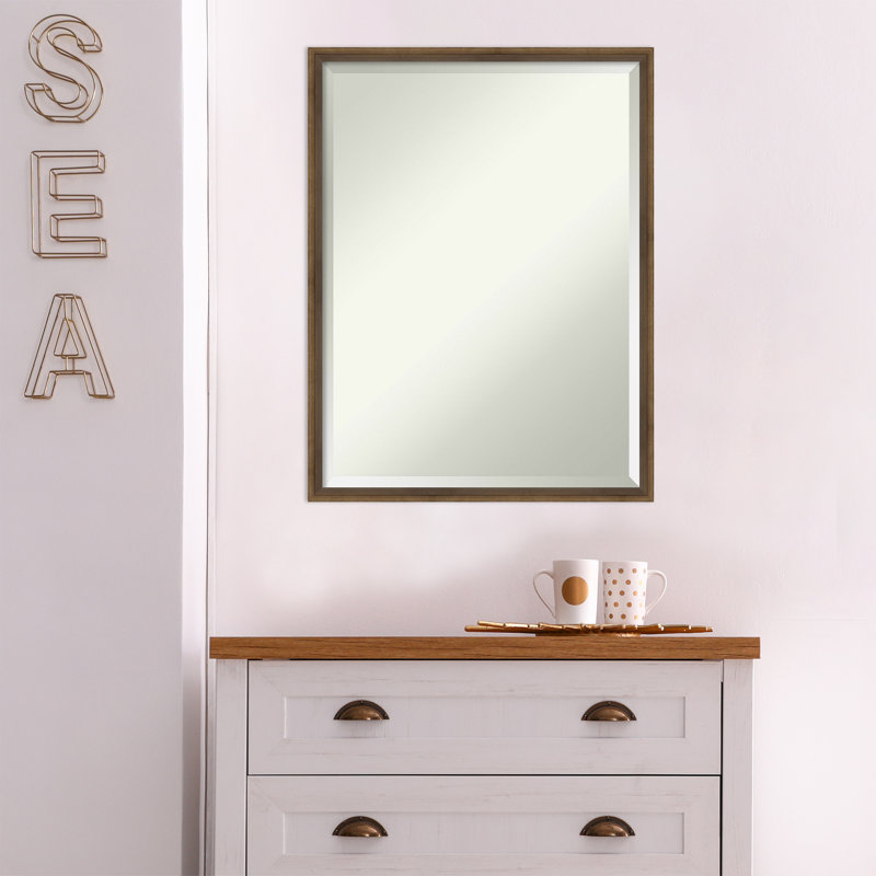 Mettawa Flat Wall Mirror, 19" x 25", Bronze