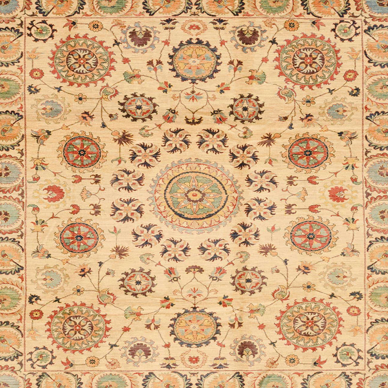 Tapis abstrait moderne 3915, Carré 3 pi