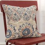 Reclaimed Sari Silks Embroidered Cotton Throw Pillow