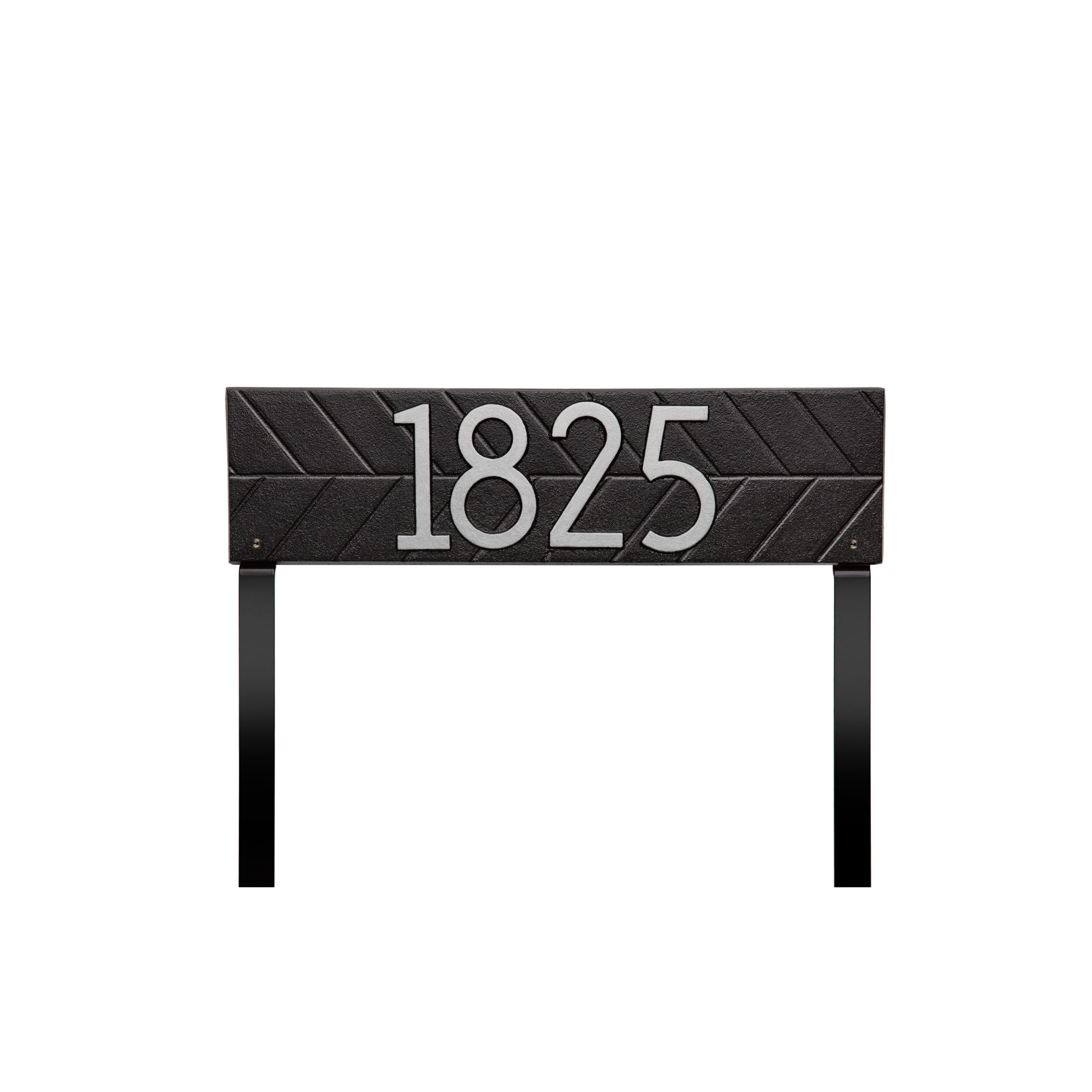 Mid-century Modern Herringbone Lawn, Black/Silver, Yes