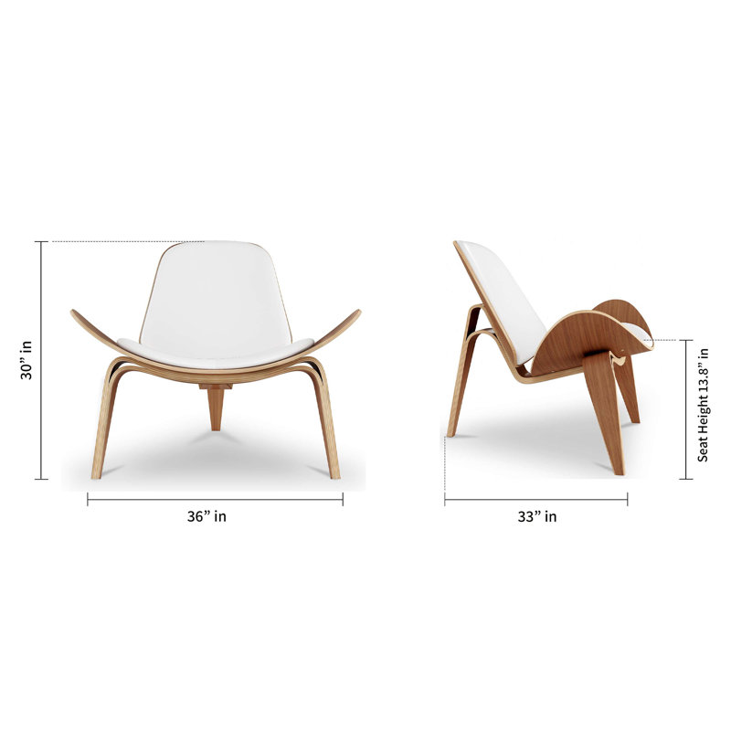 Fauteuil Arch Shell, Cuir blanc