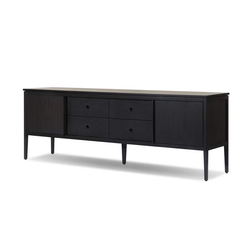 Dawn Media Console-Black Raffia