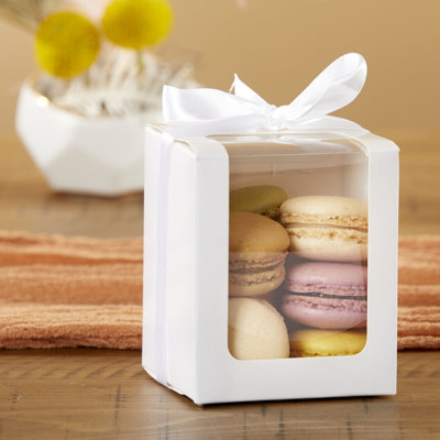Blanc 9 oz. Boîte-cadeau de verrerie avec ruban (ensemble de 20)