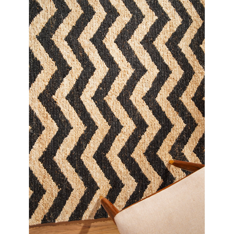 Crayton Hand Knotted Sumak Jute Eco-Friendly Solid Area Rugs - Rectangle, Black Off White Color, Contemporary Modern Design, High Pile, Natural Fiber, Outdoor Indoor Handmade Area Rugs for Living Room, Bed Room