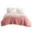 Couette pour lit double/queen - Motif en fausse fourrure ombrée rose poudré