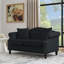 79" Chesterfield Sofa Black Velvet For Living Room, 3 Seater Sofa Tufted Couch