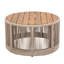 Wood Coffee Table With Rope And Iron - Weather , Great For Den Decor Rustic Style 26-inch Surface, Low Maintenance