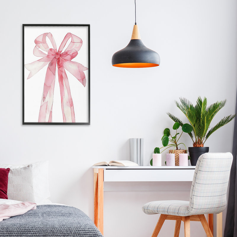 Illustration aquarelle de l'arc rose, estampe numérique, design par LSR Design Studio, Giclée encadrée noir minuit