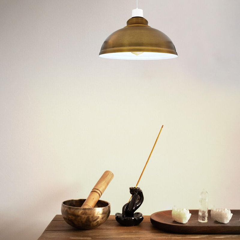 17 cm H Curved Lamp Shade, Yellow Brass