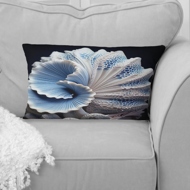 Coussin Blue Seashell Symphony - imprimé coquillage