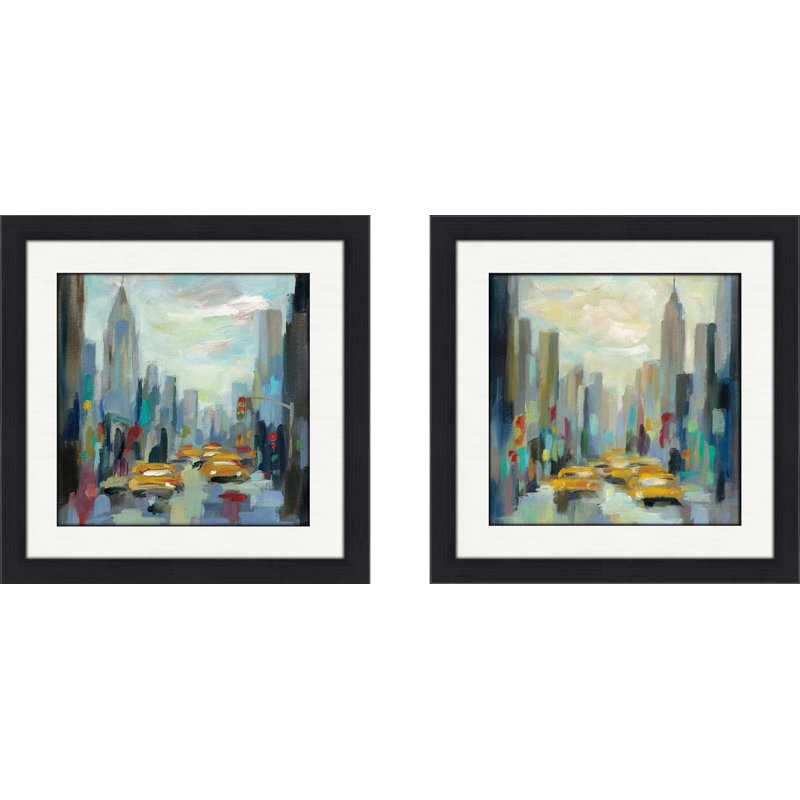 Manhattan Sketches I par Silvia Vassileva - ensemble de 2 reproductions de cadres photo, H 16,5 po x l 33 po x P 1 po
