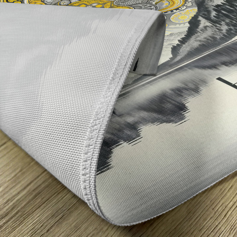 Yellow and Grey Mandala Mountain Polyester Placemats Set of 4