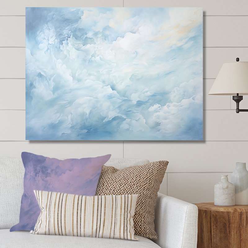 Nuage charme liquide V - impressions sur toile de nuages, H 16 po x l 32 po x P 1 po, Toile tendue