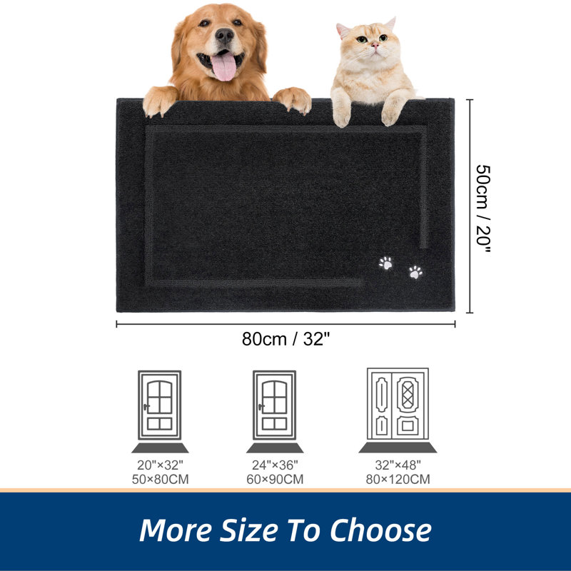 Non-Slip No Pattern No Holiday Doormat, Black, 50.8cm W x 81.3cm L